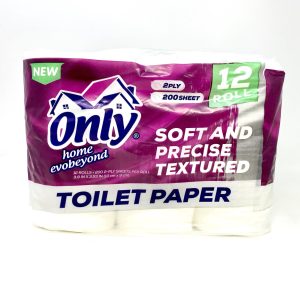 PPE ONLY HOME TOILET PAPER 2 PLY / 200 sheets per roll (12 ROLLS)