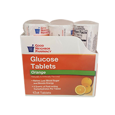 QC GLUCOSE TABLET ORANGE 12CT