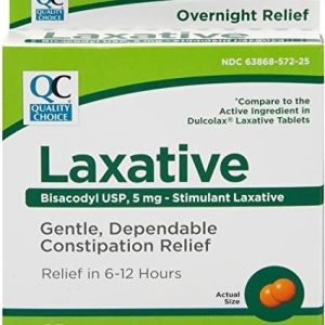 QC GENTLE LAXATIVE BISACODYL TABLET 25CT