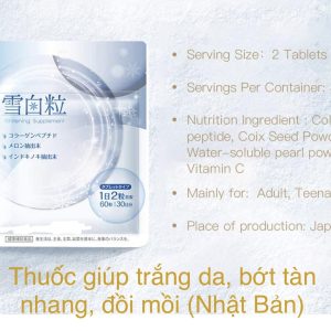 WHITENING PILLS LIGHTEN SPECKS & SMOOTH WRINKLES 60 TABLETS - THUỐC LÀM SÁNG VẾT SẬM MÀU, XÓA NẾP NHĂN, LÀM MỊN DA (NHẬT BẢN)