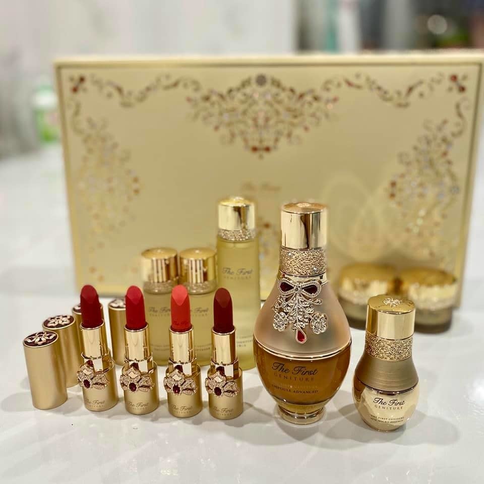 OH THE FIRST GOLD AMPOULE 80ML RUBY SET (2021) - 50708704 - BỘ TINH CHẤT VÀNG 24K TÁI SINH DA (PHIÊN BẢN GIỚI HẠN, ĐÁ HỒNG NGỌC) - CHAI LỚN GẤP ĐÔI